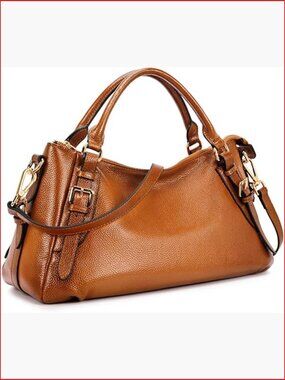 Women's Soft Genuine Leather Satchel Purse Top Handle Crossbody Hobo Bag